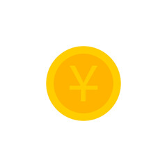 Obraz premium This is a coin icon in a flat style. Gold Chinese coins on a white background.