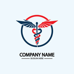 Caduceus, Caduceus logo icon for Medical healthcare conceptual vector illustrations