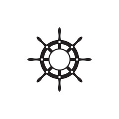 Obraz premium Ship wheel steering symbol vector icon