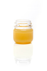 Nutrition concept - Healthy food, Diet, Detox, Clean Eating or Vegetarian concept. A glass jar of nutritious food against white background. Delicious take away food in glass jars.