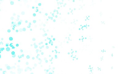 Light Green vector doodle background with flowers, roses.