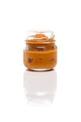 Nutrition concept - Healthy food, Diet, Detox, Clean Eating or Vegetarian concept. A glass jar of nutritious food against white background. Delicious take away food in glass jars.