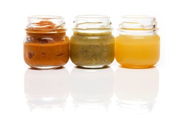 Nutrition concept - Healthy food, Diet, Detox, Clean Eating or Vegetarian concept. A glass jar of nutritious food against white background. Delicious take away food in glass jars.