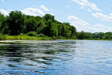 Beautiful landscape of water, trees and sky