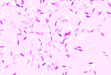 Light Purple vector doodle background with leaves.
