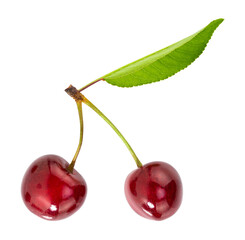 cherrys isolated on white background. With clipping path
