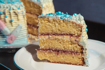 Blue Cake Slice