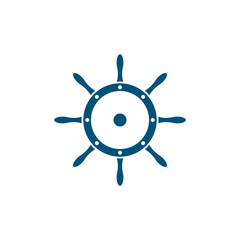 Ship wheel steering symbol vector icon