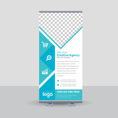 Roll-up for exhibitions, banner for seminar, layout for placement of photos. Universal stand for conference.	