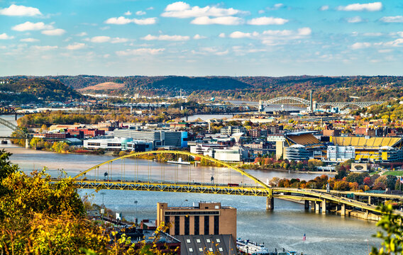 Fort Pitt Bridge across the Monongahela River in Pittsburgh, Pennsylvania