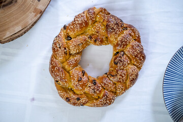 Fresh baked Jewish challah