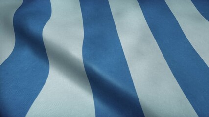 Flag of Mar del Plata, city of Argentina, waving in wind. Realistic flag background. 3d rendering