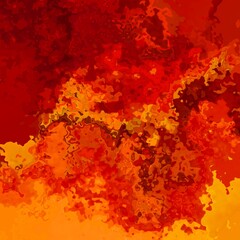 abstract stained pattern texture square background hot fire red orange yellow color - modern painting art - watercolor splotch effect