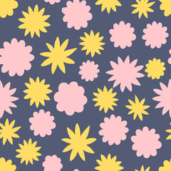 Seamless pattern with mini flowers. Hand drawn fabric.