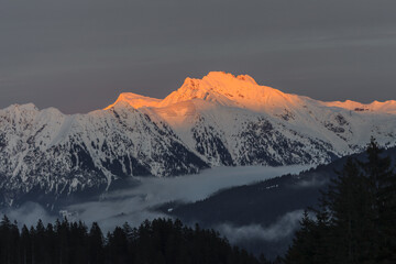 View from the Kleinwalsertal on kanzelwand and Fellhorn