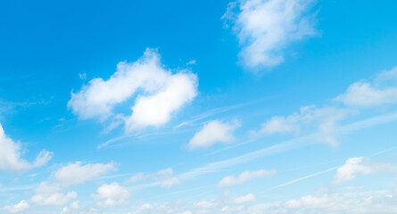 Naklejka na ściany i meble Blue sky and white clouds in Saint Petersburg