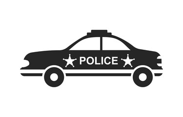 Police car vector icon. Clipart image isolated on white background.