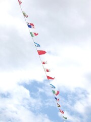 The flags of all nations in the sky

