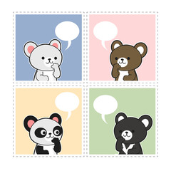 set of lovely cute bears
