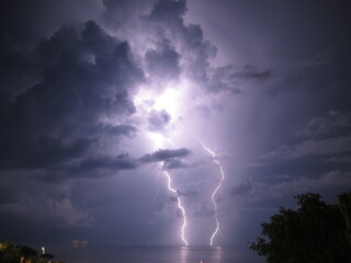 Thunderstorm in Tuscany sea