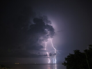 Thunderstorm in Tuscany sea