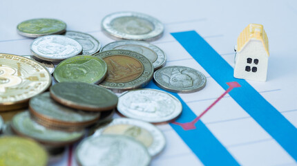 miniature house model with bokeh background
