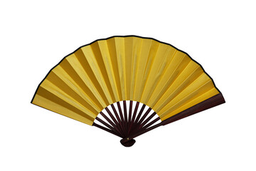 An original golden Chinese fan raise up.