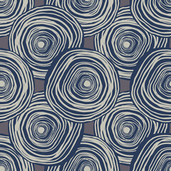 Fototapeta na wymiar Geometric spirals seamless pattern. Creativehand drawn curved lines wallpaper. Sketch circle background.