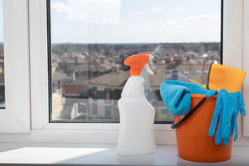 Disinfection of premises, general cleaning. Sponges, rags and a means for cleaning plumbing, sinks,...