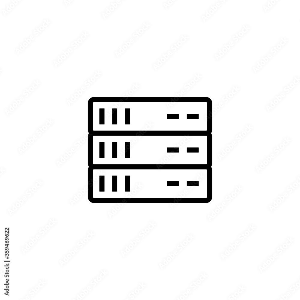 Poster database icon in black line style icon, style isolated on white background