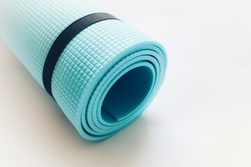 Blue fitness mat