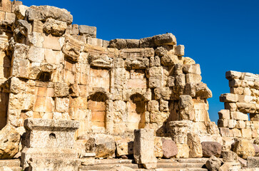 Fototapeta na wymiar Ruined walls of Heliopolis at Baalbek, Lebanon