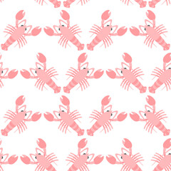 ロブスターのシームレスパターン　パステルB