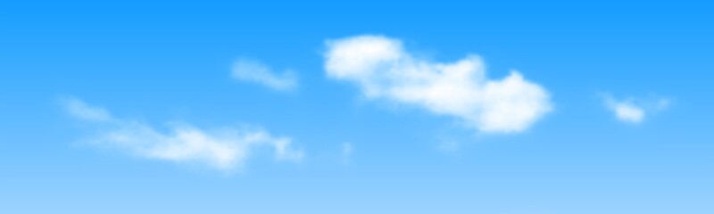 Naklejka na ściany i meble Realistic isolated cloud on blue sky background. Vector.