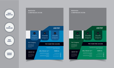 Business Flyer Template ,  Geometric  Flyer Template & Abstract Colorful vector  Design Template.