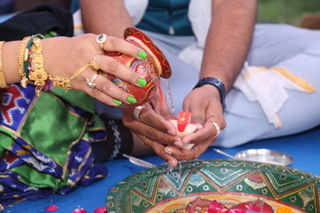 Indian traditional wear Hindu culture wedding celebration