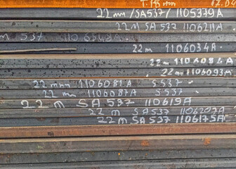 Section view of the carbon steel plates (ASTM Standard; SA 537 Cl 1-2 steel plates).
