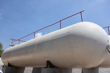 A pressure vessel constructed of a horizontal steel cylinder (LPG Storage, In the United States...
