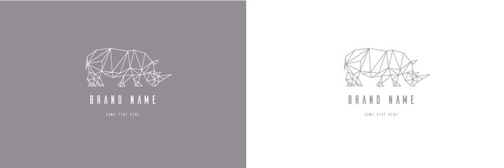 vector illustration of abstract background with lines.  Rhinoceros perfect for creating logos for club sport, gym, fitness, corporate identity, printing on fabric and posters © Lakomkina