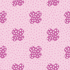 Hand drawn cute cross seamless pattern on pink background. Doodle plus sign wallpaper.