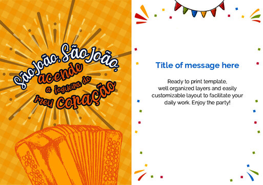Cart&atilde;o de festa junina, festa de S&atilde;o Jo&atilde;o