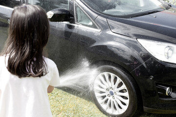 Washing the car