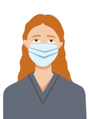 Men with a mask illustration. Doctor with a mask. Doctor drawing. Coronavirus mask