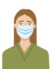 Men with a mask illustration. Doctor with a mask. Doctor drawing. Coronavirus mask