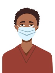 Men with a mask illustration. Doctor with a mask. Doctor drawing. Coronavirus mask