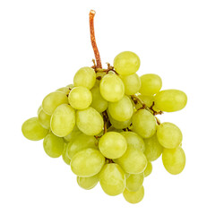 Bunch of green grapes isolated on white background