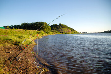 bell on the tip of the rod signaling when have a fish on the line 