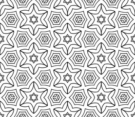 Abstract thin line seamless pattern. Linear ornamental geometric background. Wrapping paper. Vector illustration.            