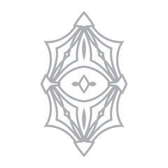 Cute cartoon damask in thin line style isolated on white background. Geometric shape, logo, icon, tattoo. Vector illustration.  