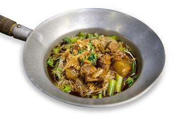 Thai beef stewed soup with Rice noodles